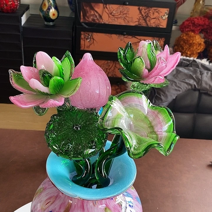 5支荷花高45厘米宽12厘米