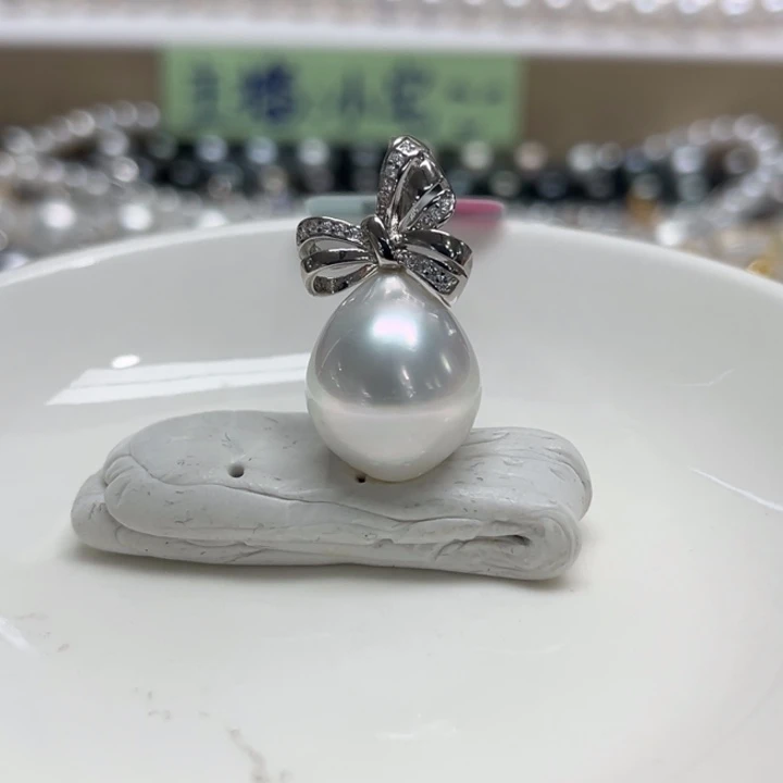 吊坠(不含链)银S925镶嵌海水珍珠13-14m 106号