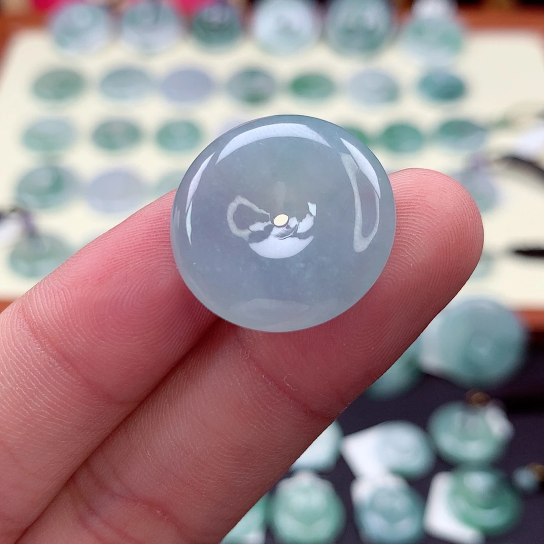 翡翠未镶嵌颈饰12 尺寸21.6-5.3