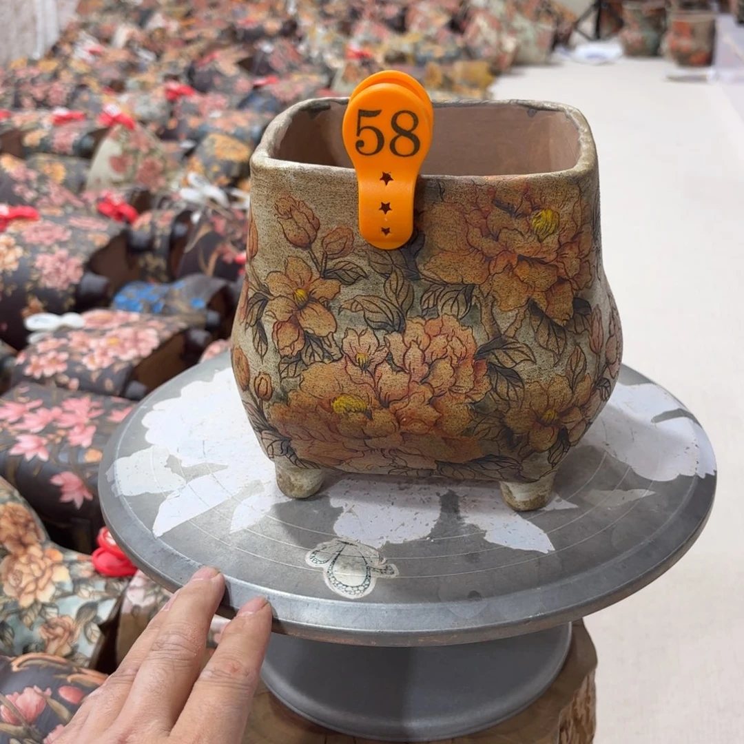 噉***紫砂花盆陶瓷多肉花盆瑕疵