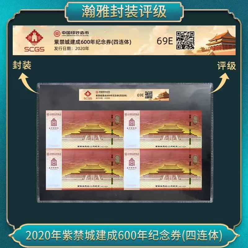 非法定货币2020年紫禁城建成600年纪念券(四连体