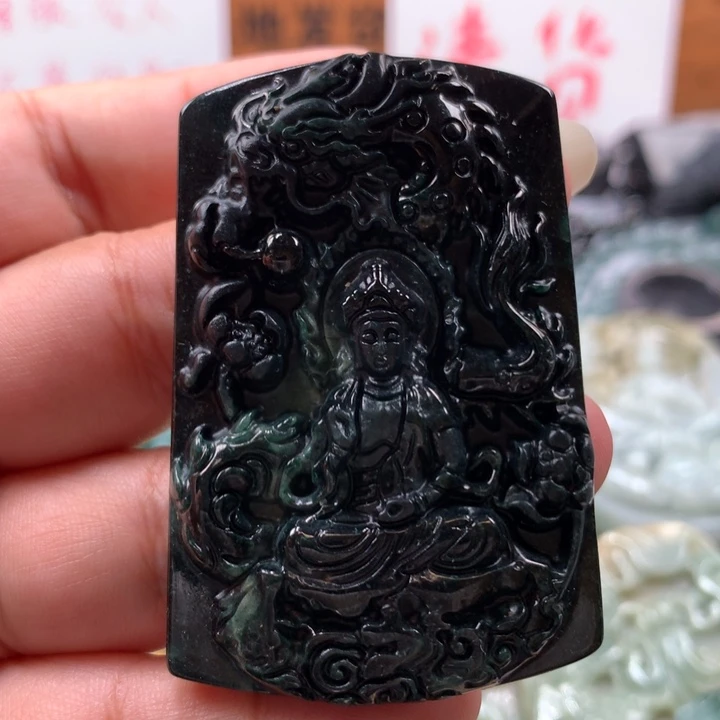 翡翠颈饰未镶嵌保真天然A货翡翠