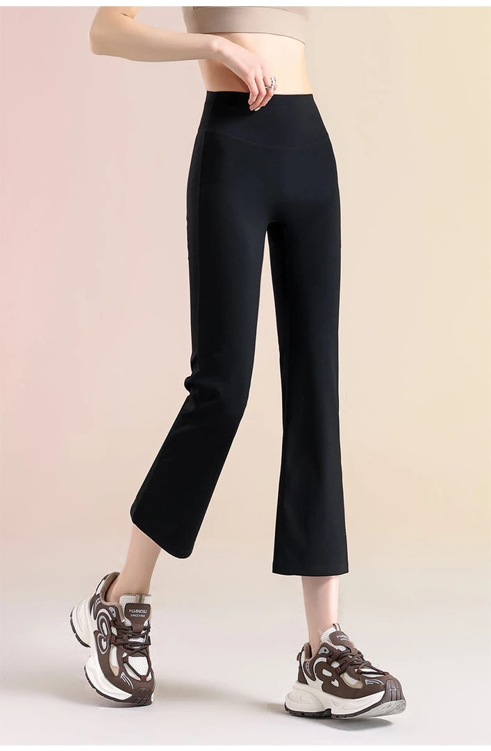 【现货秒发+运补】高腰显瘦高弹亲肤裸感运动健身裤烟管裤