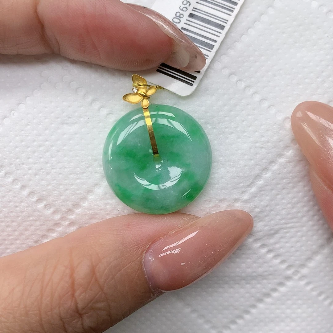 颈饰18K金镶嵌翡翠