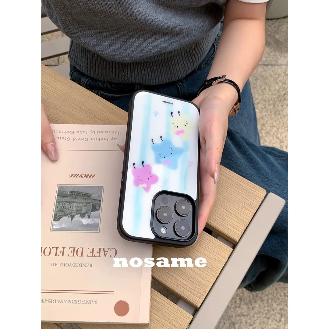 韩系ins少女可爱星星表情手机壳iPhone16/15promax适用苹果14/13/