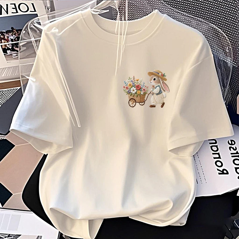 t恤夏季半袖宽松印花ins韩版卡通设计感网红纯棉时尚休闲百搭潮流