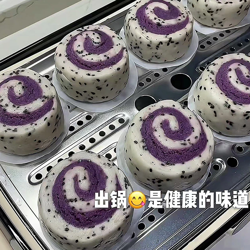 山药紫薯卷果蔬馒头宝宝儿童营养早餐半成品手工面食速冻包点食品