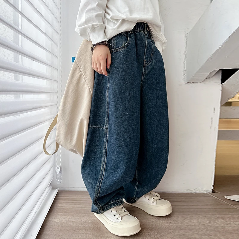 男童裤子春秋款2025新款儿童春装牛仔裤宽松帅气中大童春季长裤潮