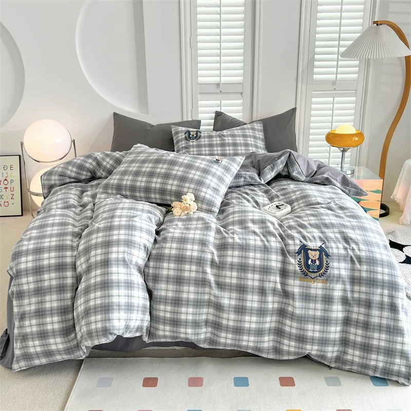 轻奢TEDDY ZOO泰迪全棉色织刺绣水洗棉四件套 学生宿舍三件套