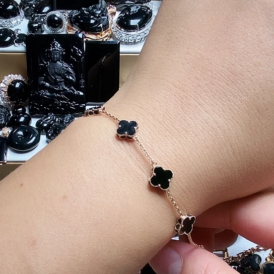 翡翠18K金镶嵌手链