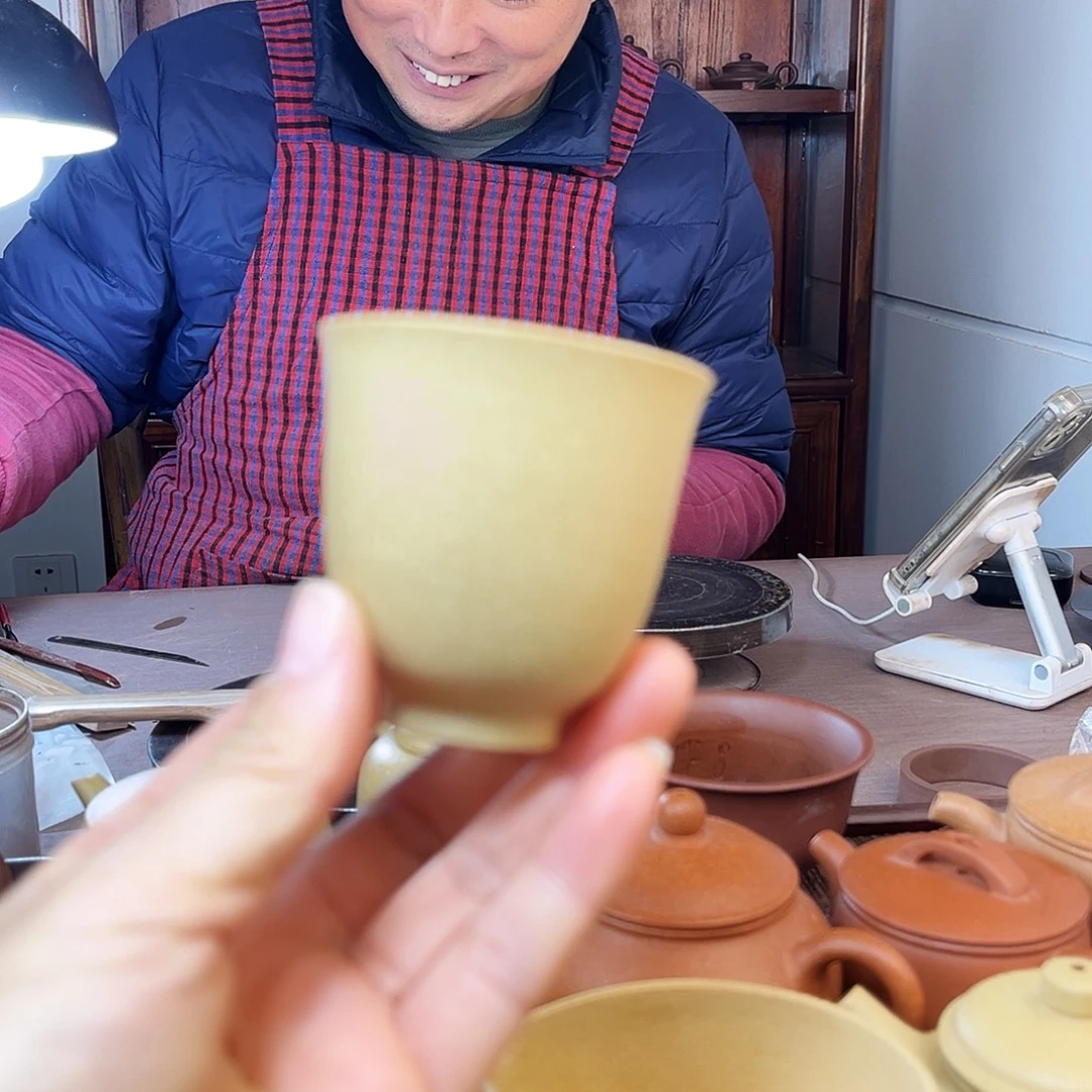 直***方茶杯紫砂绿泥主人杯