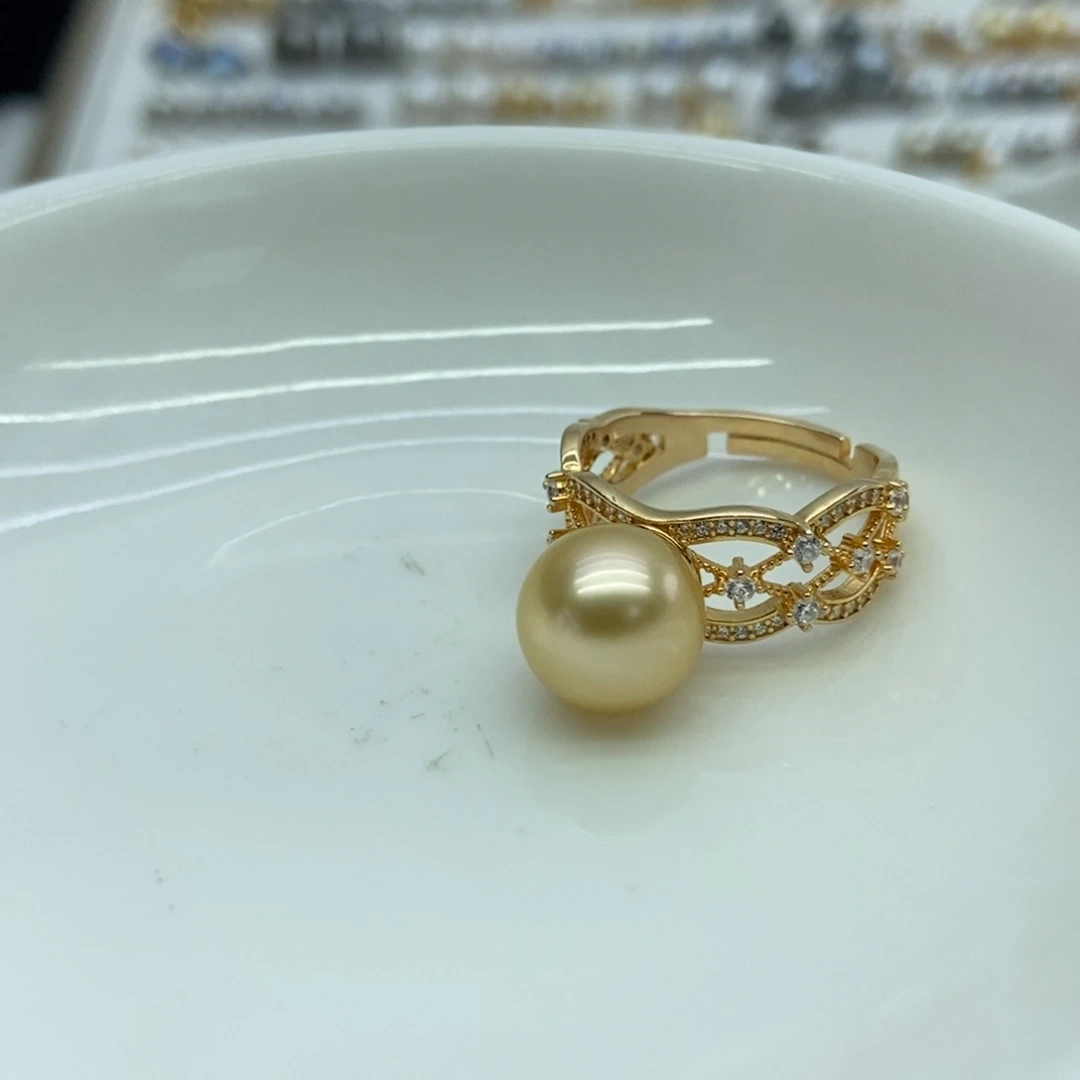 海水珍珠戒指银S925镶嵌