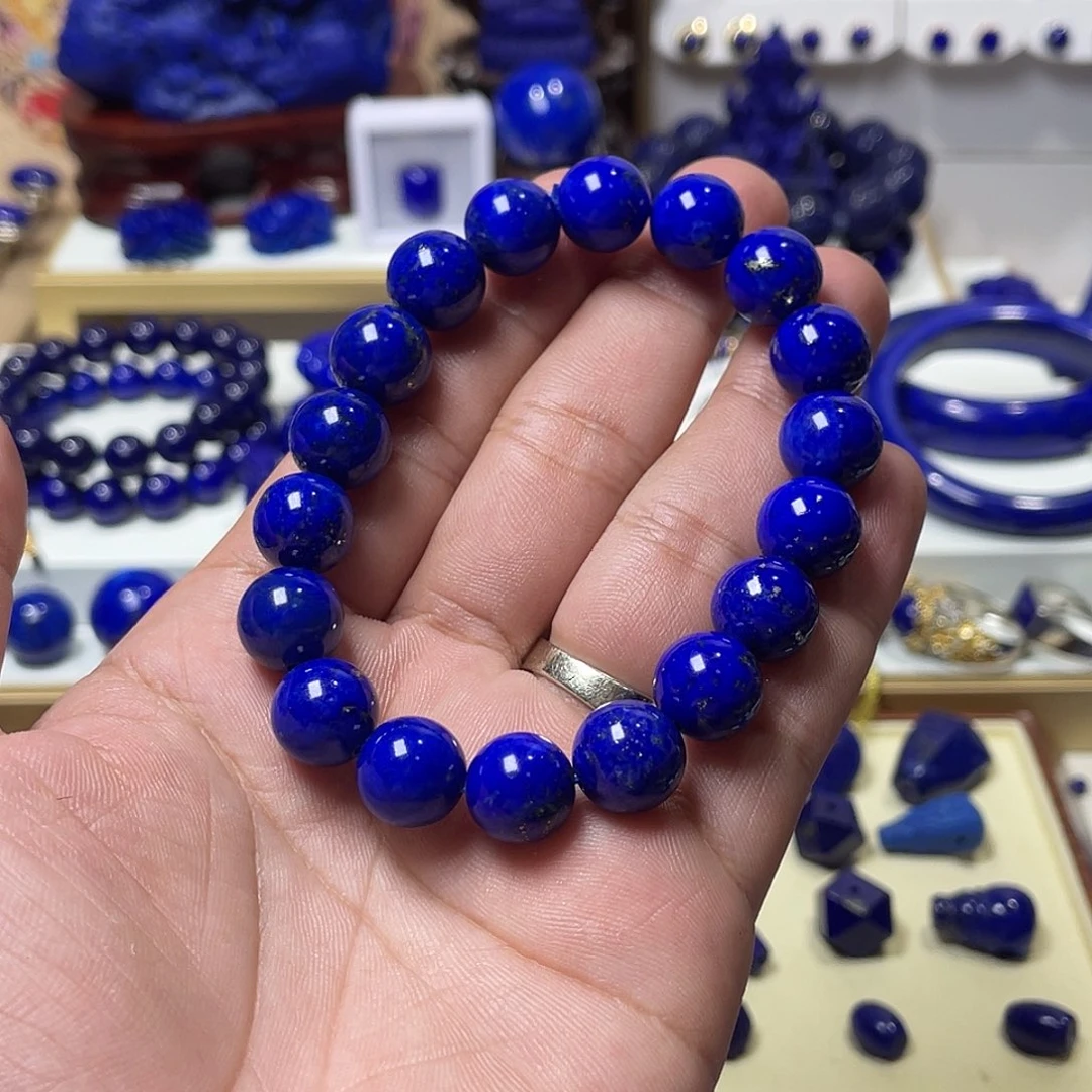 青金石未镶嵌帝王青12mm手串