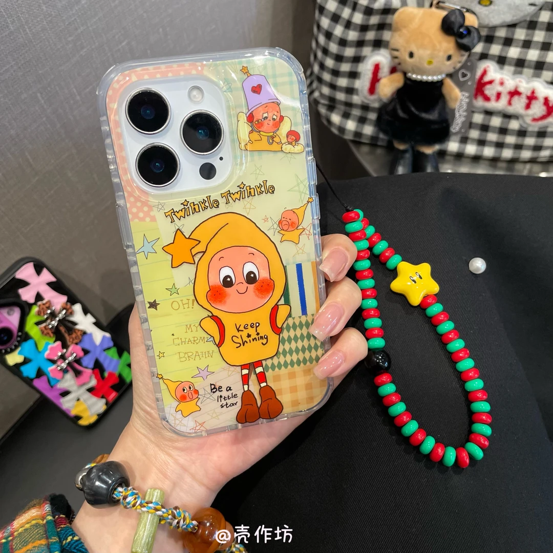可爱星星人挂链适用苹果iPhone17promax/16/15/14防摔imd手机壳