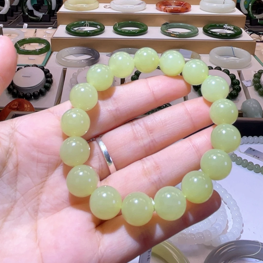 颈饰未镶嵌和田玉高品黄口手串