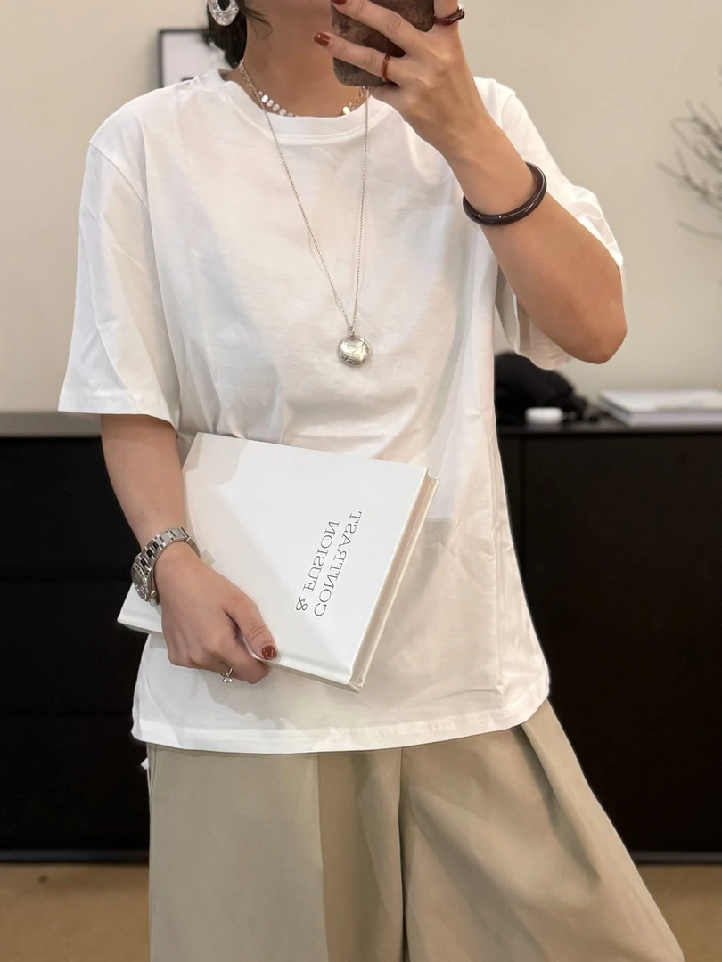 【Z Z.H】6254定制款宽松慵懒百搭极简圆领短袖体恤