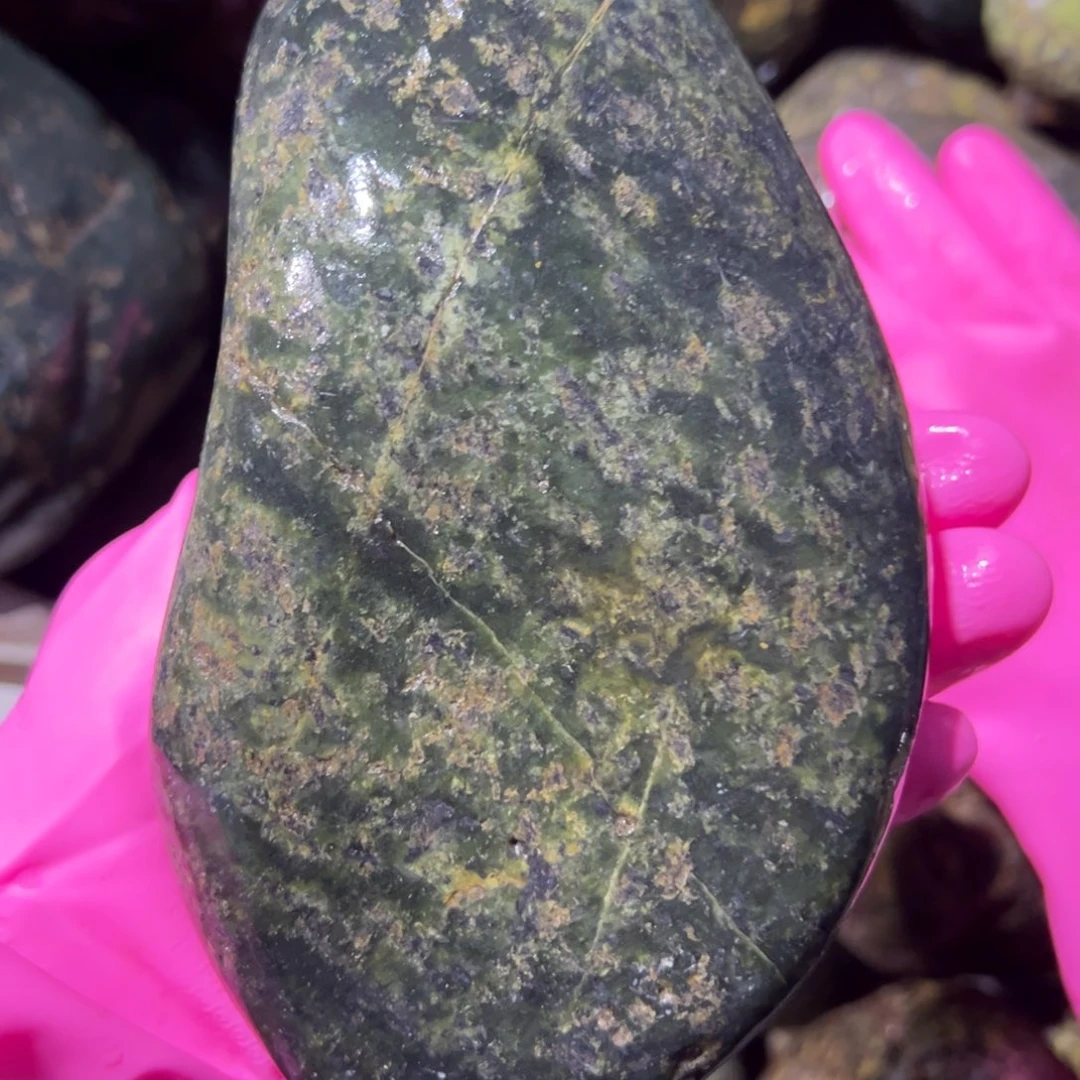 未镶嵌蛇纹石玉西藏藏玉药王石福*家