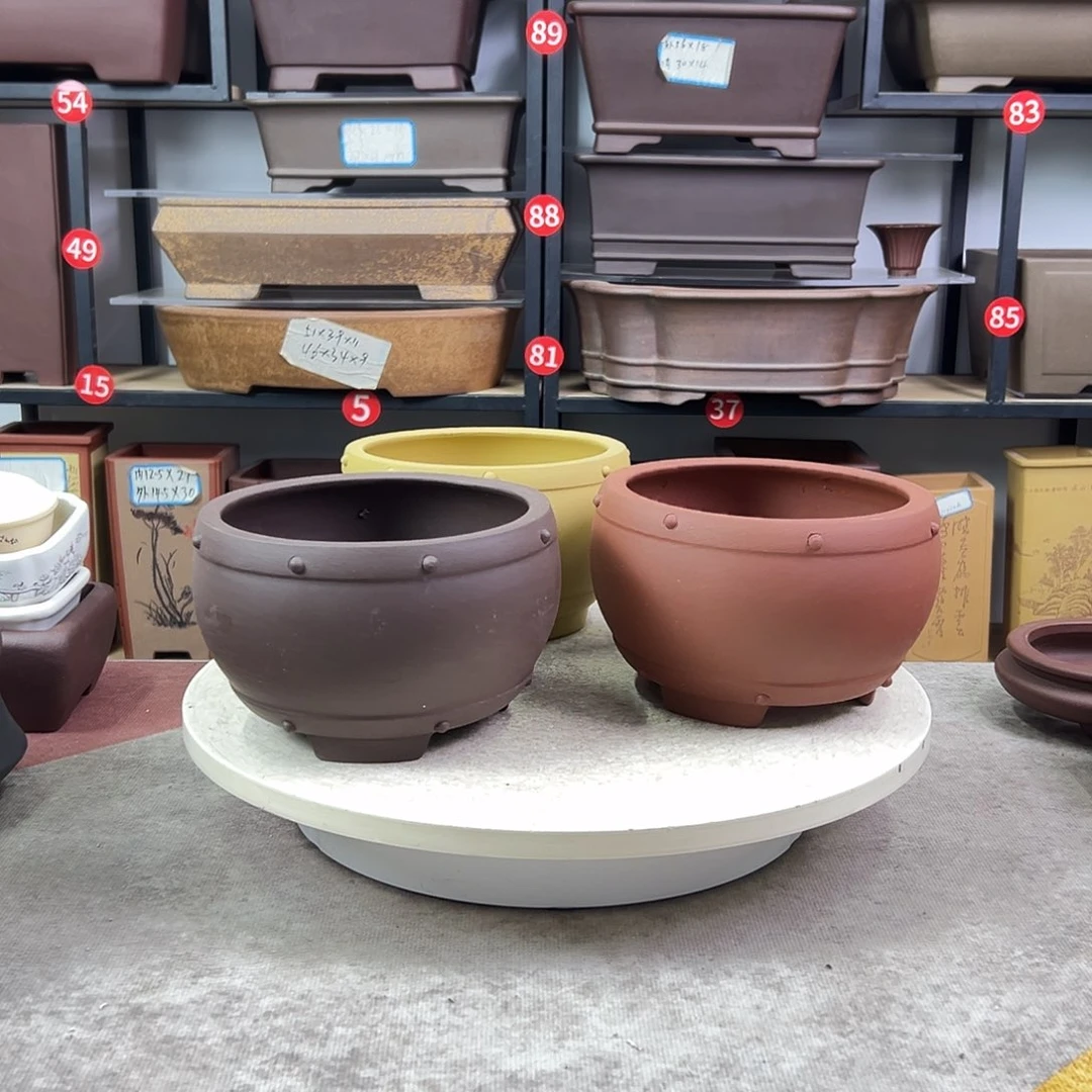 紫砂花盆三只福利盆，内口15，内深9