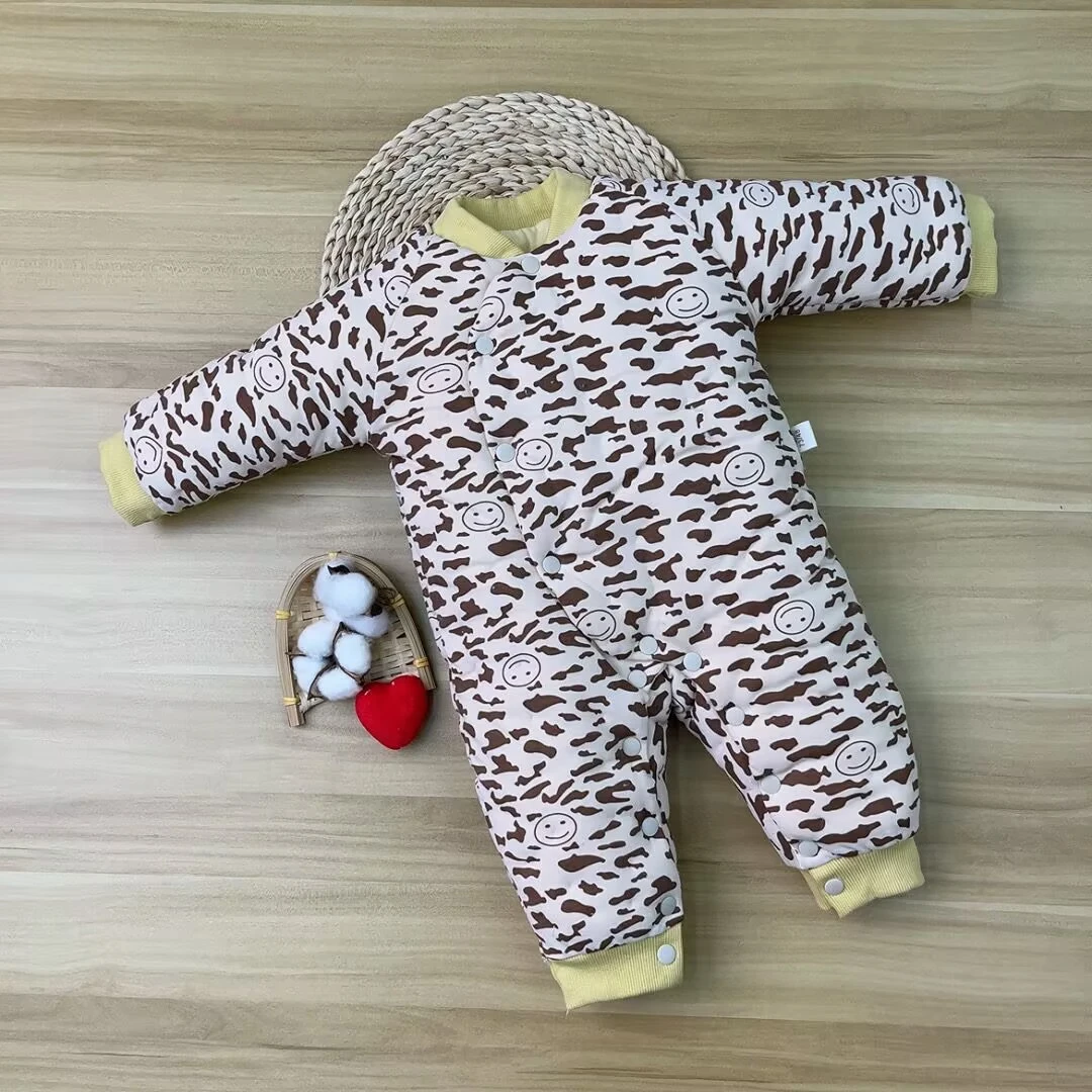(DR)宝宝手工棉花连体保暖衣闭档爬爬服连体衣婴儿冬季幼儿