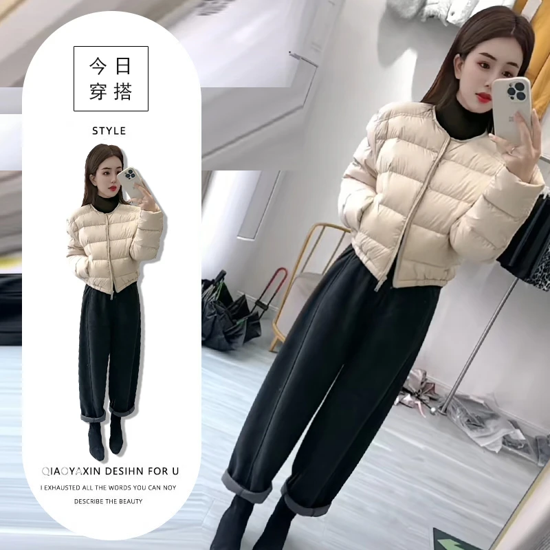 时尚百搭减龄保暖棉服外套搭配高腰遮肚运动裤显瘦上下两件套装女