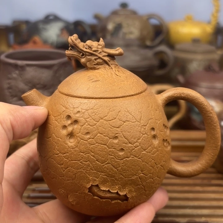 茶壶紫砂龙蛋原矿黄降坡200c