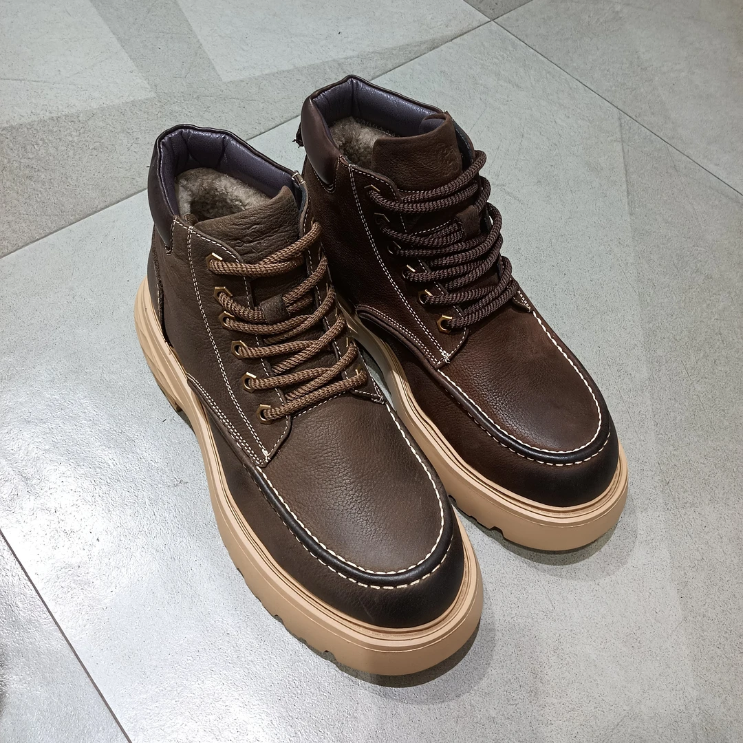 新疆小代皮鞋男士，马丁棉鞋巧097