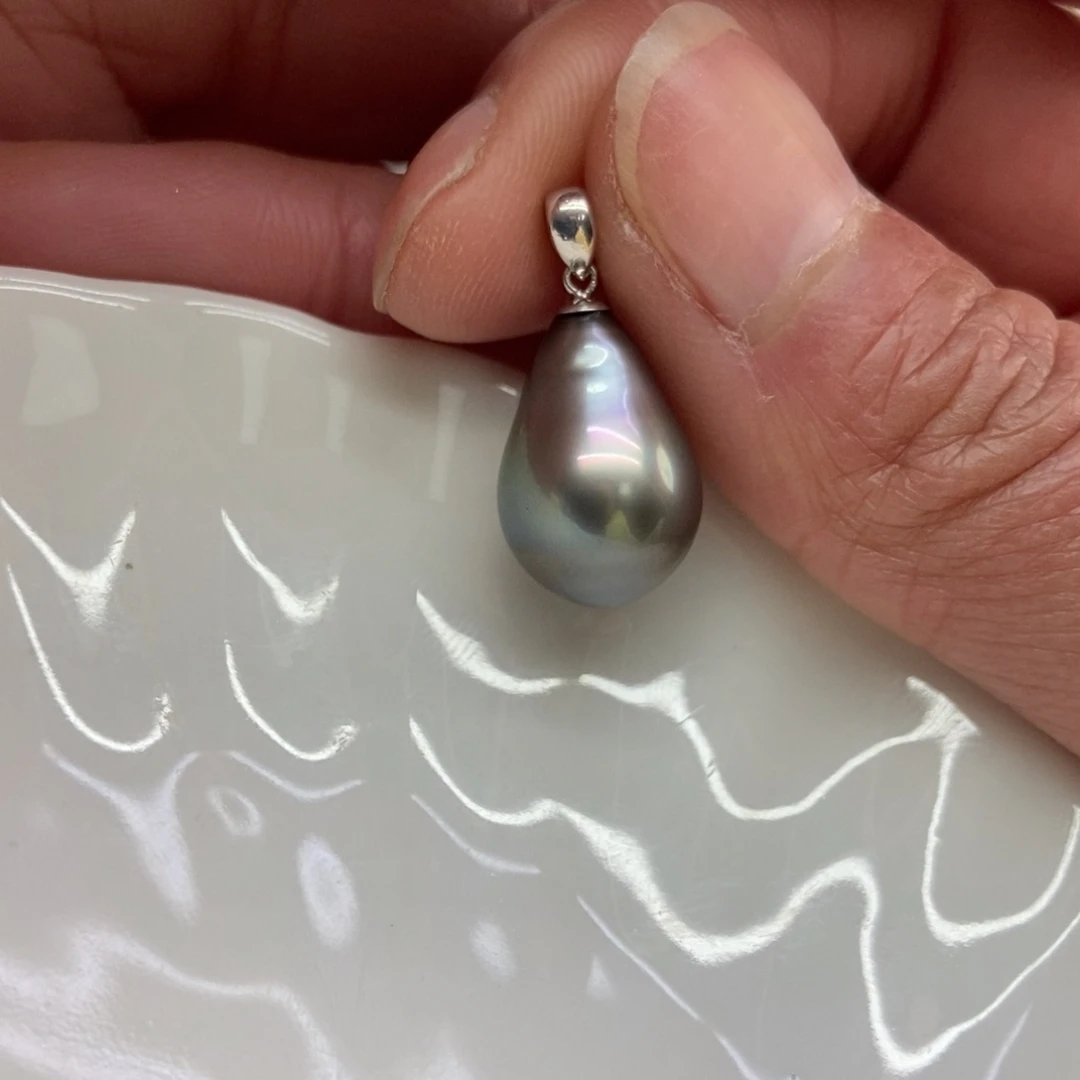 海水珍珠吊坠(不含链)18K金镶嵌龙**红