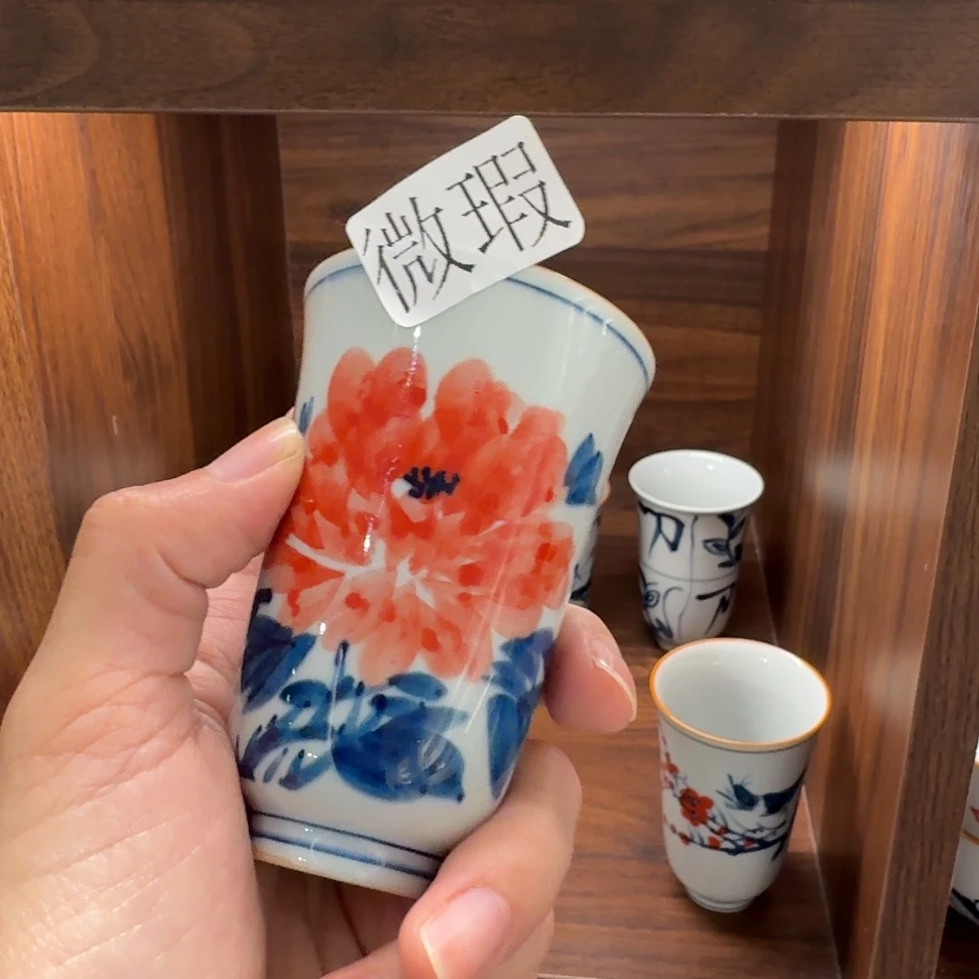 釉下手绘茶具微瑕