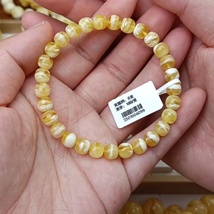 未镶嵌蜜蜡手链7精工老型金瓷白虎皮纹手围17