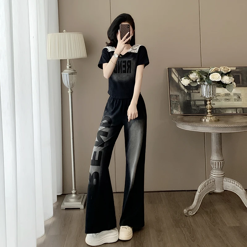 放肆周末 2025时装周走同款夏季休闲套装女洋气减龄运动服炸街