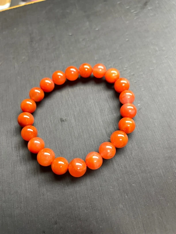 正品9 mm保山柿子红手串
