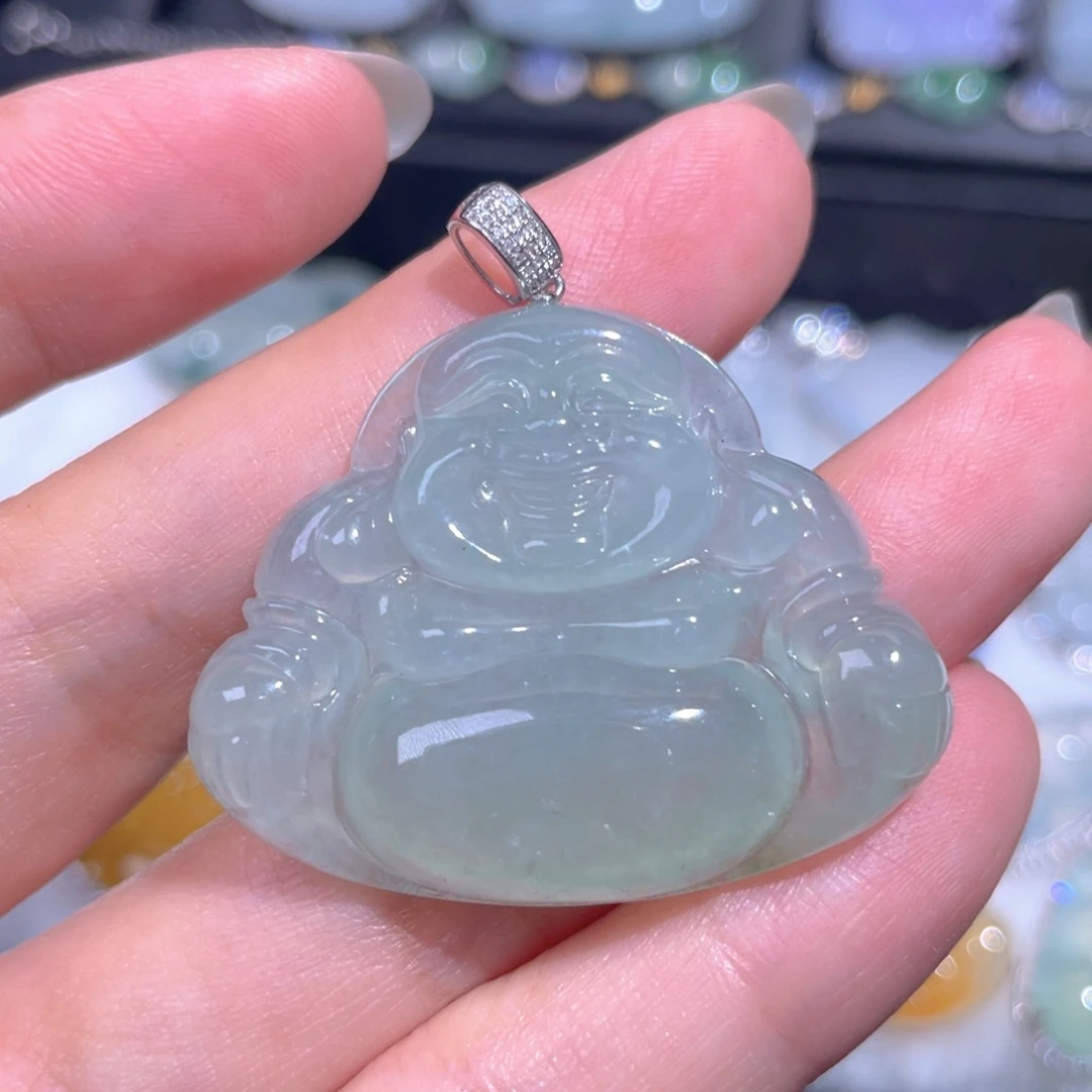 颈饰18K金镶嵌翡翠翡翠