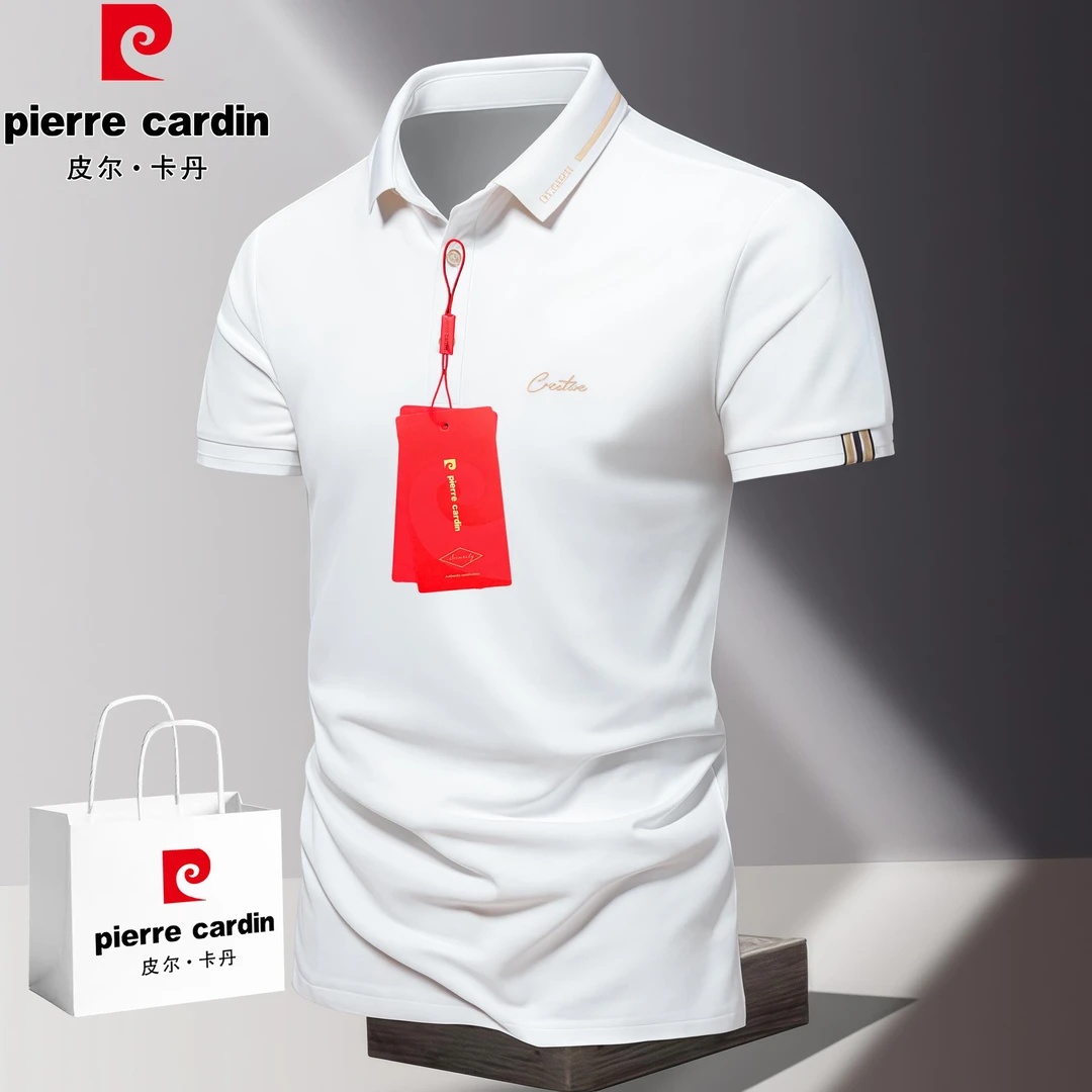 皮尔卡丹商务轻奢休闲POLO衫男士夏季冰丝短袖百搭上衣翻领打底衫