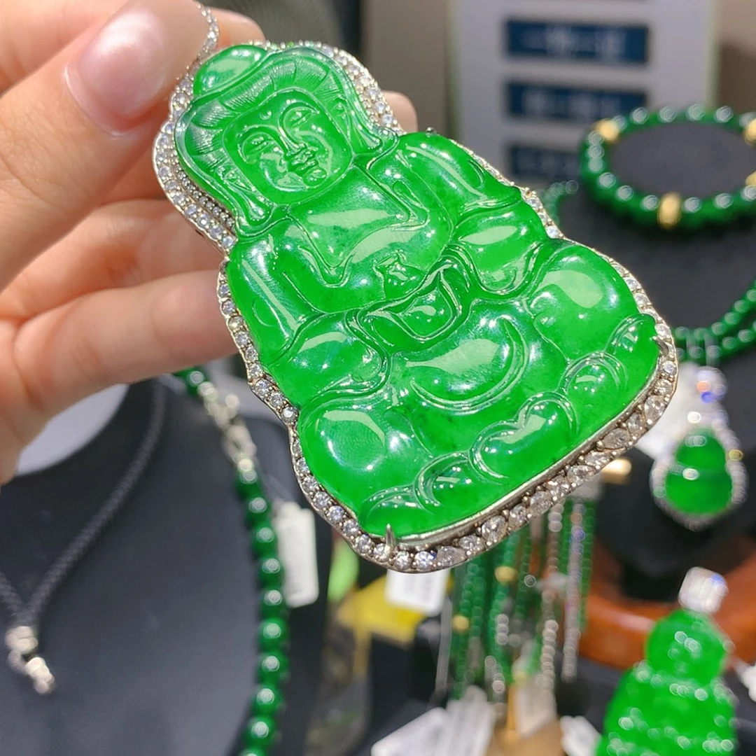 【闪购商品】颈饰银S925镶嵌翡翠7柒姐