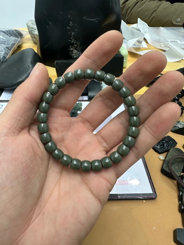 沙枣青精工直切卡8单圈手串男女适用时尚素圈