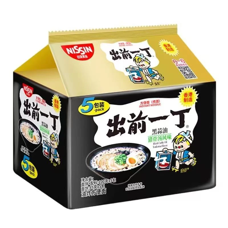 【香港原装进口】出前一丁港版5包装黑蒜油猪骨汤风味500g【思琪】