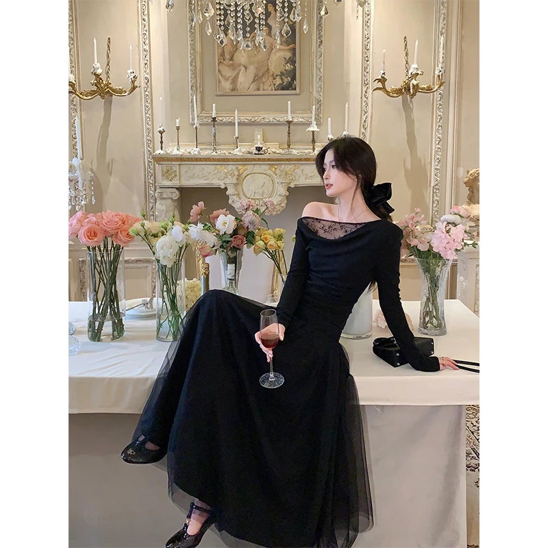 梅子熟了「芭蕾网纱裙」双层纱大摆量梦幻飘逸黑色百搭A字半身裙