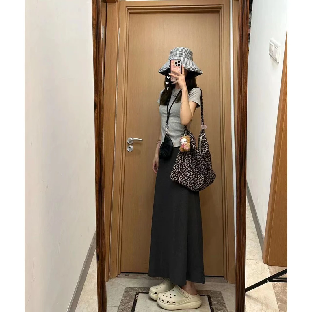 徐秋阳 糯米裙   时尚简约百搭休闲半身长裙10573-