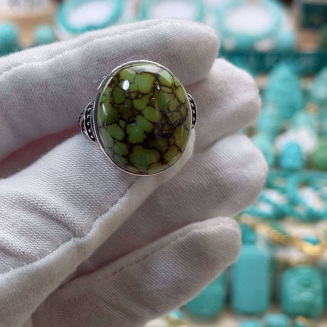 绿松石珠宝奇石银S925镶嵌