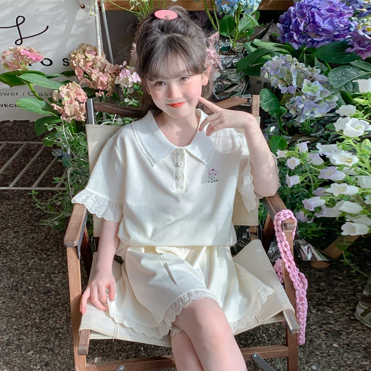 女童套装夏装2025新款洋气儿童夏季童装小女孩网红时髦短袖两件套