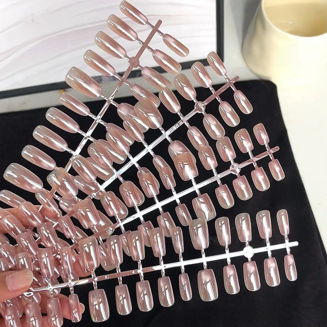 紫葡萄电镀简约欧美外贸穿戴甲基础甲片