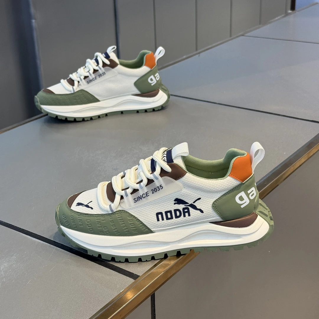 欧洲站阿甘鞋男新款2025秋季皮面透气厚底老爹鞋轻奢高端百搭男鞋