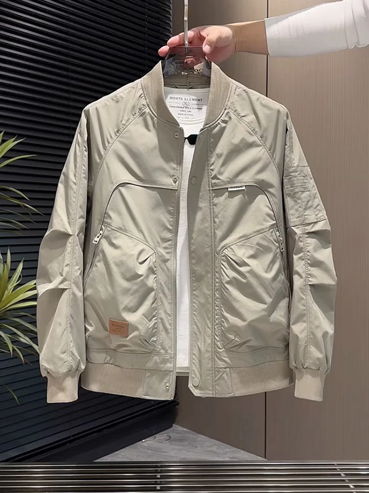 大码300斤男士棒球服夹克春秋时尚百搭休闲工装外套潮流帅气上衣2