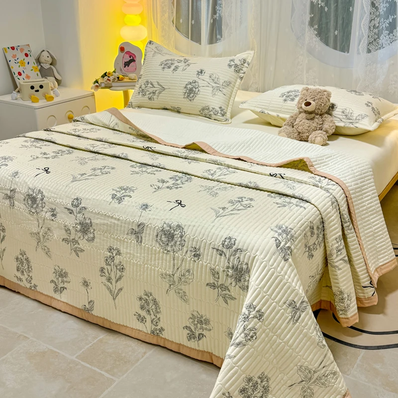 ★【纯棉床盖】A类全棉四季床盖防滑两用夹棉正面纯棉榻榻米床单炕盖