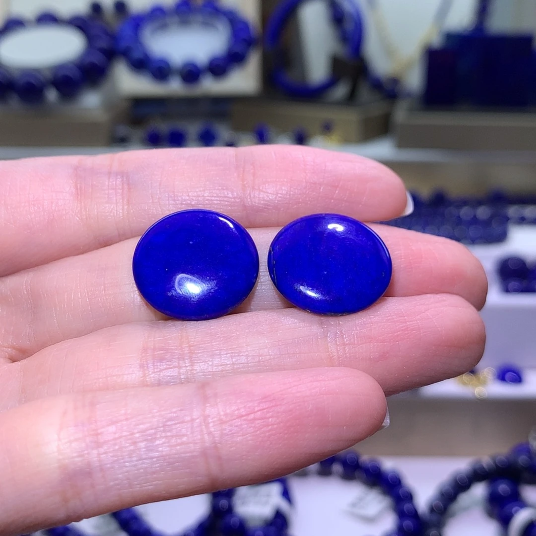 青金石未镶嵌天然原矿戒面18*3.1m