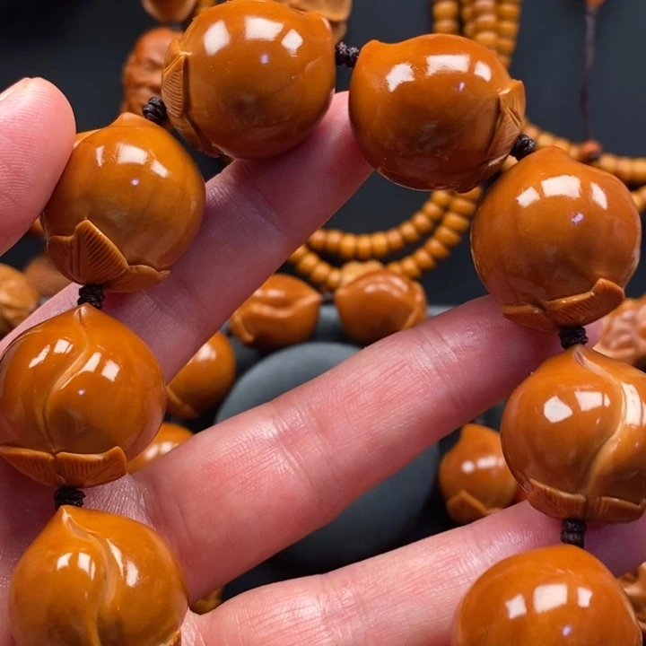 A***培手串橄榄核22桃子