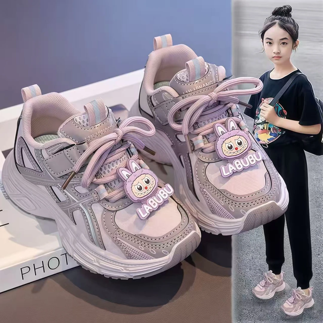 小黄鸭女童运动鞋2025秋季新款儿童防滑软底跑步鞋网面轻便休闲鞋