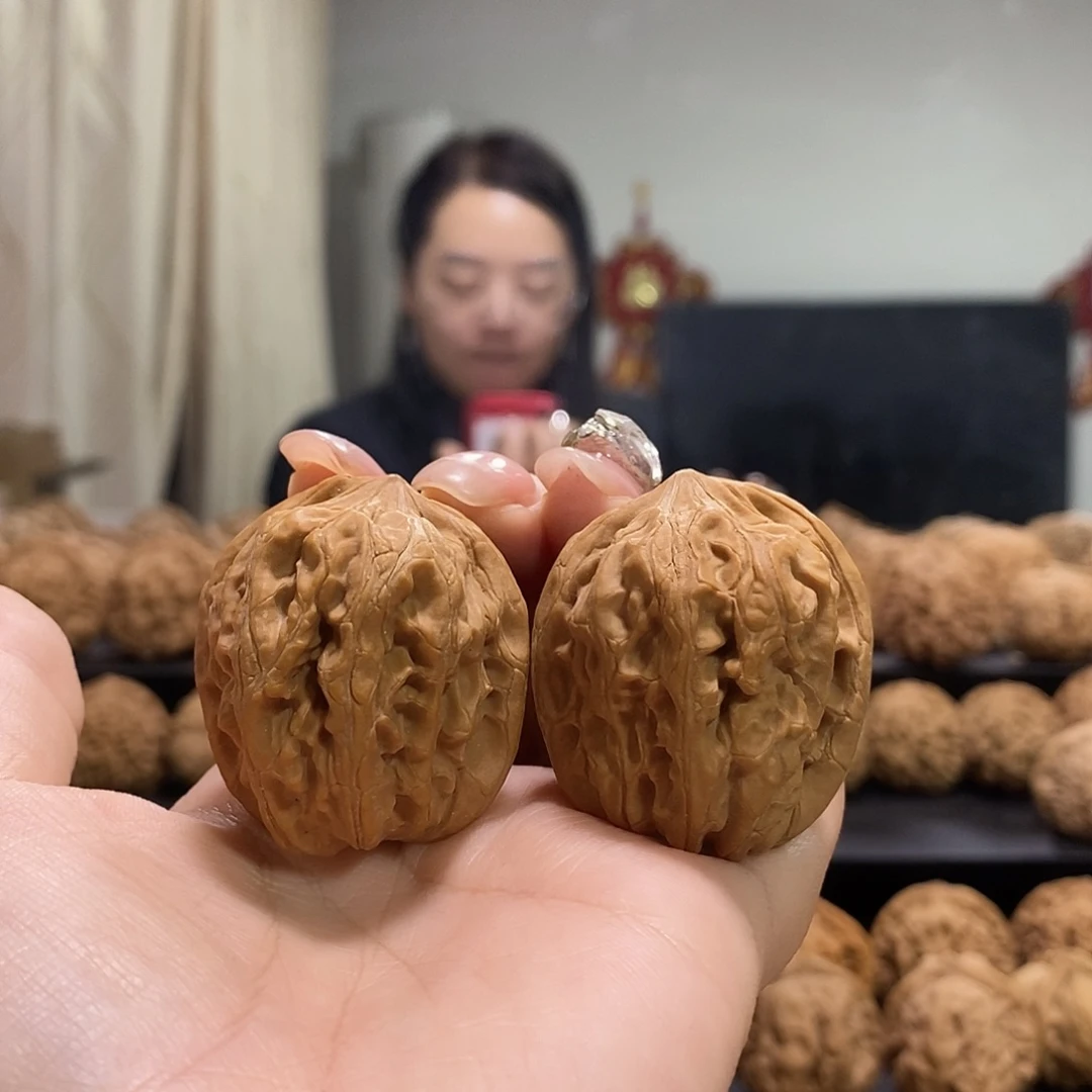 把件文玩核桃35芭蕉扇有水尖