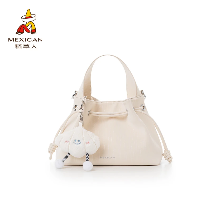 稻草人春日上新2025初春新款时尚简约风百搭手提云朵菜篮子包