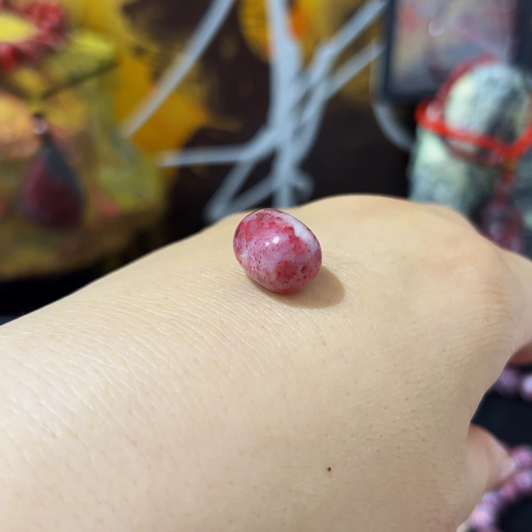 玛瑙/玉髓手串未镶嵌 朱砂原石配珠